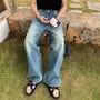 Mid Rise Washed Wide Leg Jeans