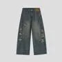 Low Waist Washed Distressed Baggy Jeans