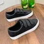 Adhesive Strap Faux Leather Sneakers
