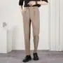 Mid Rise Plain Cropped Tapered Dress Pants