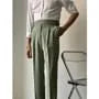 Mid Rise Plain Cropped Tapered Dress Pants