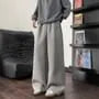 Drawstring Waist Plain Wide Leg Sweatpants