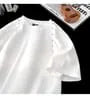 Short-Sleeve Crew Neck Plain Studded T-Shirt