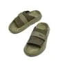 Platform Faux Leather Slide Sandals