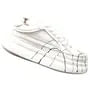 Hidden Wedge Mesh Panel Lace-Up Faux Leather Sneakers