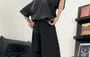 Mid Rise Plain Wide Leg Dress Pants