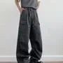 High Waist Plain Wide Leg Cargo Pants