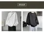 Puff-Sleeve Crew Neck Plain Textured Oversized Sweatshirt