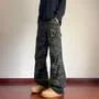 Mid Rise Camo Print Bootcut Cargo Pants