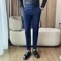 Mid Rise Plain Cropped Straight Leg Dress Pants
