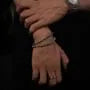 Stainless Steel Silver Tone Beaded Bracelet