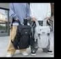 Plain Label Applique Buckled Flap Backpack