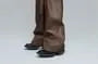 Mid Rise Plain Belted Wide Leg Dress Pants