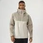 Stand Collar Drawstring Hooded Zip Windbreaker