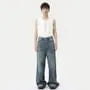 Mid Rise Washed Distressed Wide Leg Jeans