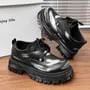Faux Leather Plain Lace-Up Shoes