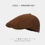 Plain Faux Suede Flat Cap
