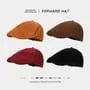 Plain Faux Suede Flat Cap