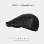 Plain Faux Leather Flat Cap