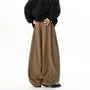 Drawstring Waist Plain Panel Wide Leg Sweatpants