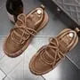 Platform Lace-Up Faux Leather Sneakers
