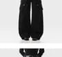 Mid Rise Plain Wide Leg Cargo Pants