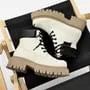 Platform Lace-Up Faux Suede Short Boots