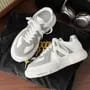 Platform Two Tone Lace-Up Faux Leather Sneakers