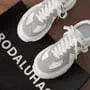 Platform Two Tone Lace-Up Faux Leather Sneakers