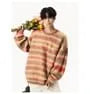 Crew Neck Gradient Striped Sweater