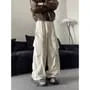 Drawstring Waist Plain Baggy Cargo Pants