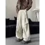 Drawstring Waist Plain Baggy Cargo Pants