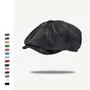 Faux Leather Newsboy Cap