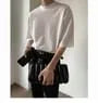 Ribbed Short-Sleeve Loose T-Shirt