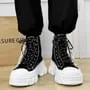 Platform Chunky Heel Lace-Up Short Boots