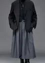 Mid Rise Plain Pleated Cropped Wide Leg Dress Pants