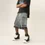 Mid Rise Washed Cargo Jorts
