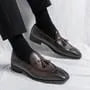 Tassel Faux Leather Loafers