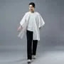 3/4-Sleeve Plain Open Front Slit Jacket