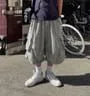 Drawstring-Hem Shirred Cargo Jorts