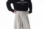 Mid Waist Striped Loose Fit Wide Leg Dress Pants