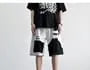 Mid Rise Two Tone Distressed Panel Jorts