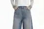 Unisex Washed Denim Jorts with Rhinestone