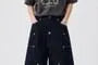 Mid Rise Studded Contrast Stitched Jorts